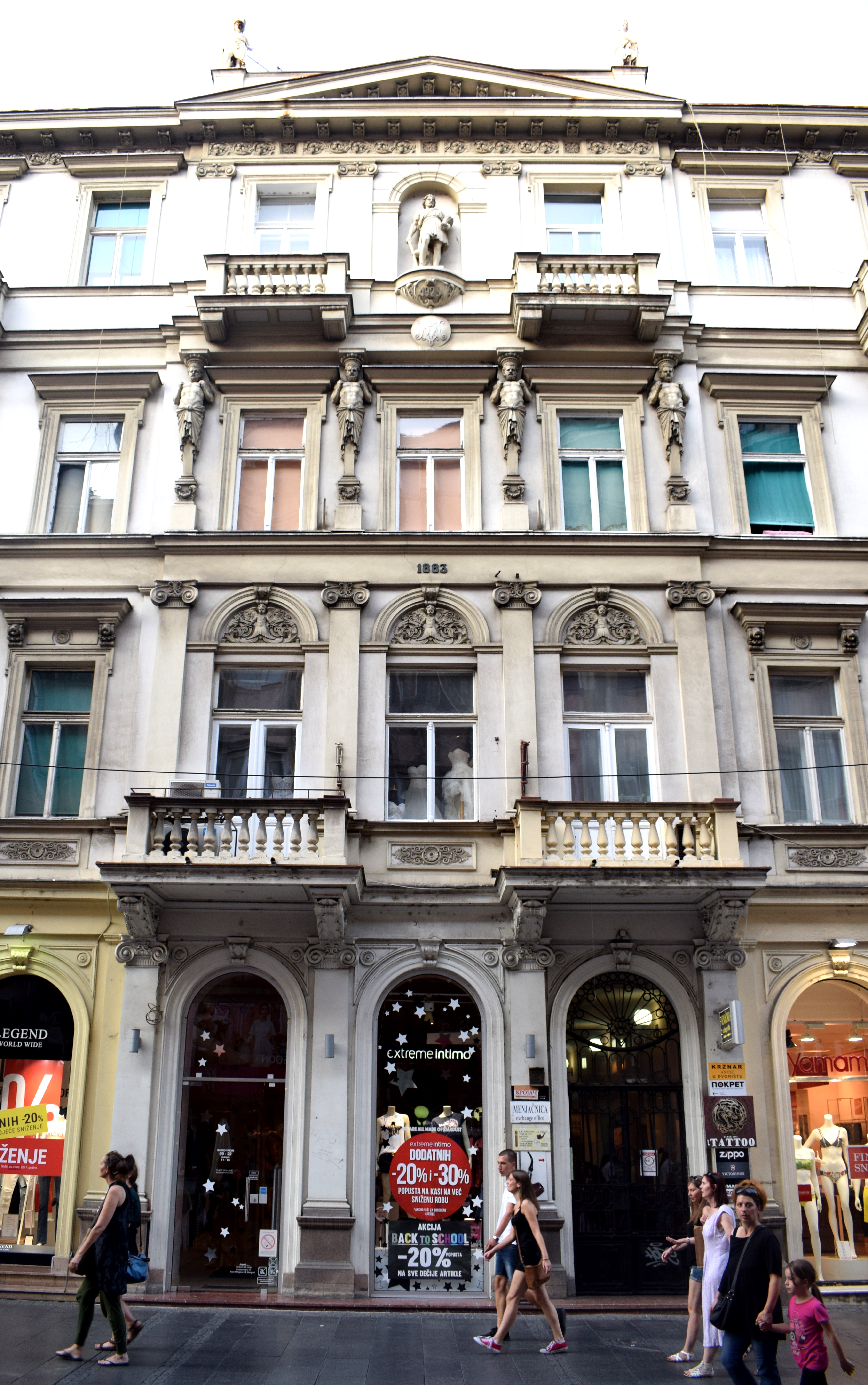 Architecture on Knez Mihailova Street in Belgrade, Serbia (Beograd, Srbija) 