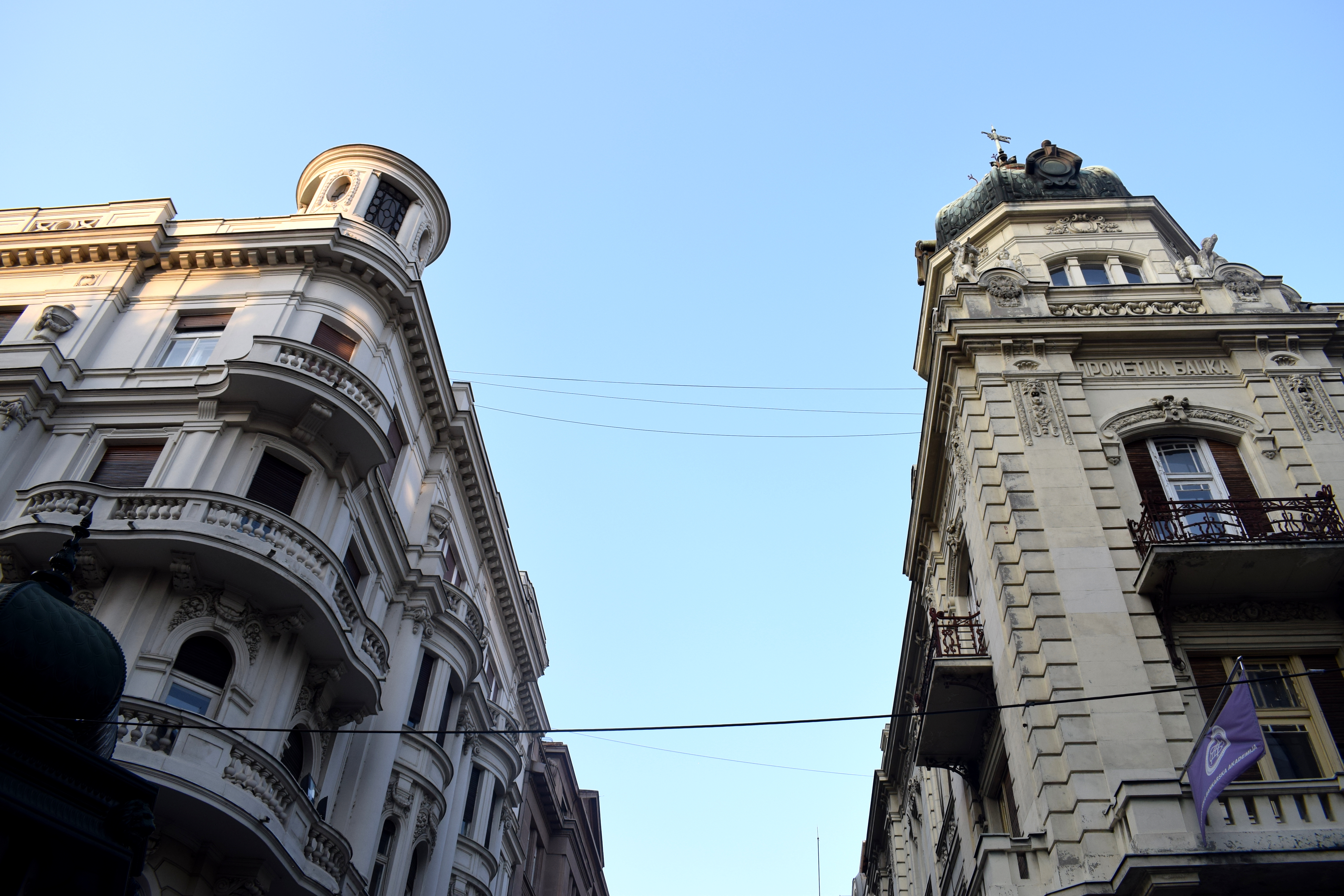 Architecture on Knez Mihailova Street in Belgrade, Serbia (Beograd, Srbija) 