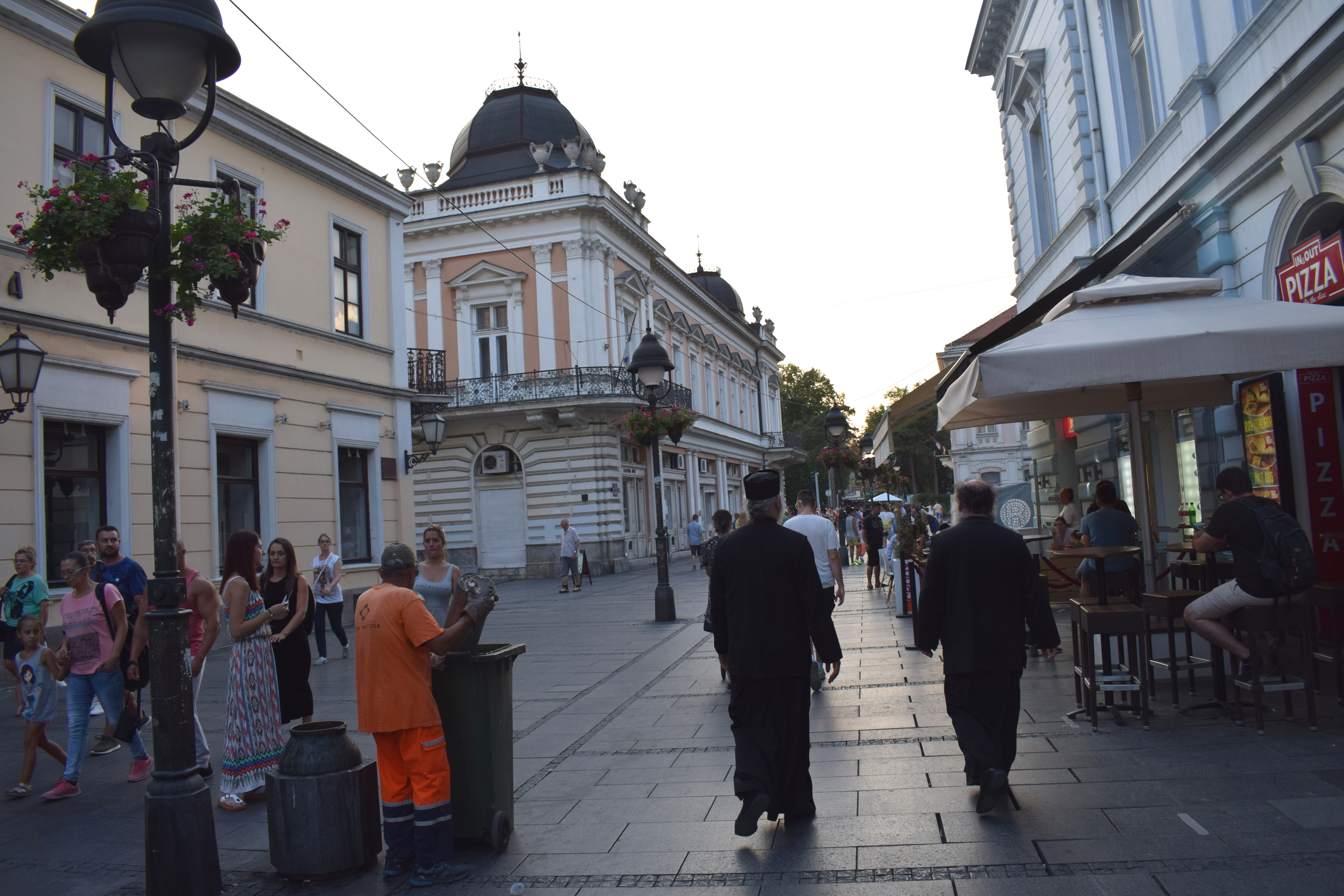 Serbian orthodox priests walking down Knez Mihailova street in Belgrade, Serbia (Beograd, Srbija) 